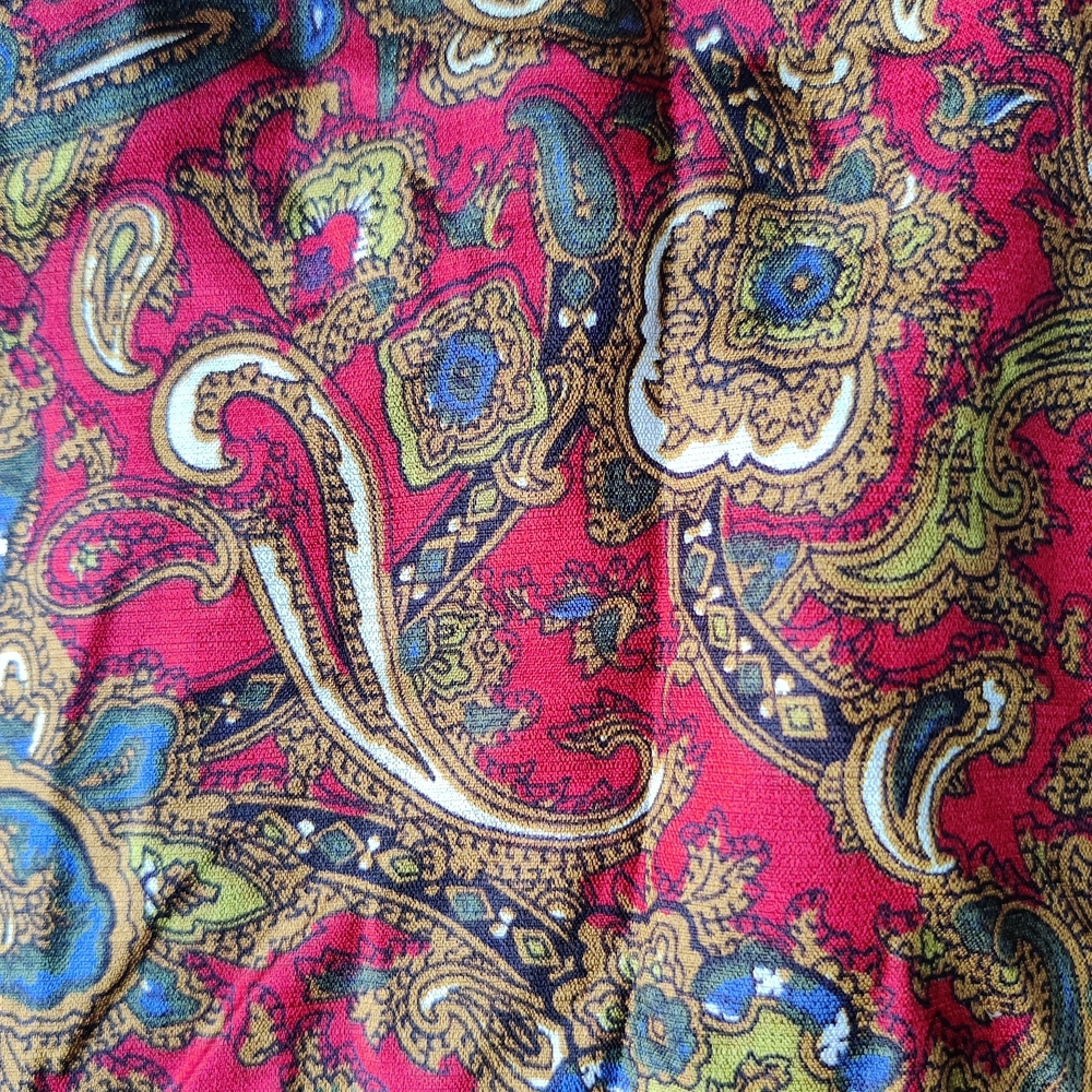 70s Paisley Shirt Women's 38 M Barry Ashley Disco Jewel Tones Psychedelic READ - Picture 14 of 16